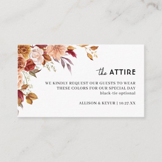 秋の山花結婚の服装規定 エンクロージャーカード (正面)
