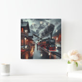 秋の山車旅行 スクエア壁時計 (ホーム)