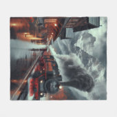 秋の山車旅行 フリースブランケット (正面(横))