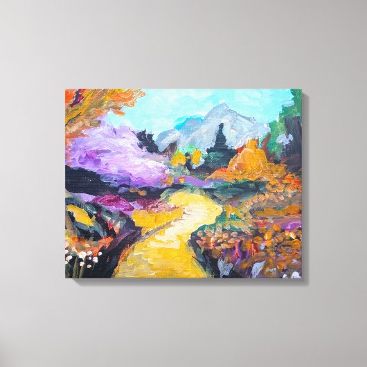 秋の山道の絵画 キャンバス (正面)