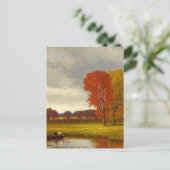秋の川の木絵画々 ポストカード (スタンド正面)