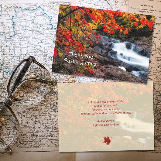 秋の川の牧師の感謝のダウンロード可能なカード 招待状