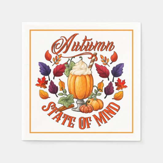 秋の州 スタンダードカクテルナプキン (正面)