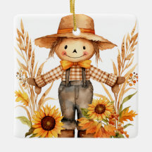 秋の希望をパーソナライズかかしとヒマワリ