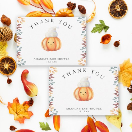 秋の帽子のカボチャ感謝してい- you サンキューカード