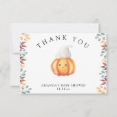 秋の帽子のカボチャ感謝してい- you サンキューカード (正面)