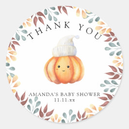 秋の帽子のカボチャ感謝してい- you ラウンドシール