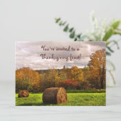 秋の干し草の収穫の感謝祭の招待状 招待状 (スタンド正面)