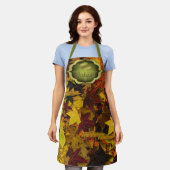 秋の幸せな感謝祭 – オールオーバーエプロン エプロン (着用した状態)