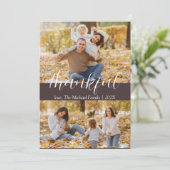 秋の幸せな感謝 |家族の写真コラージュ シーズンカード (スタンド正面)