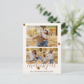 秋の幸せな感謝 |家族の写真コラージュ シーズンポストカード (スタンド正面)