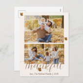 秋の幸せな感謝 |家族の写真コラージュ シーズンポストカード (正面/裏面)