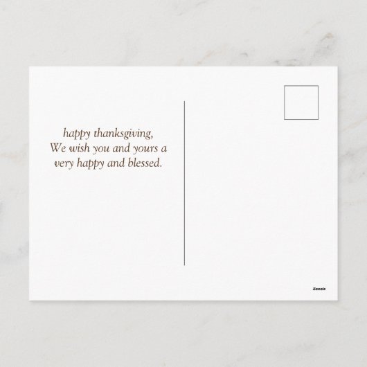 秋の幸せな感謝 |家族の写真コラージュ シーズンポストカード (裏面)