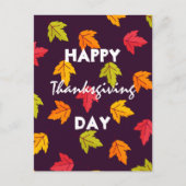 秋の幸せカラフルな葉感謝祭 シーズンポストカード (正面)