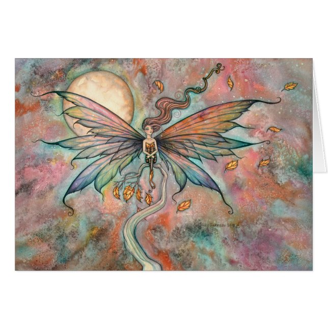 秋の幻想的な水彩画の妖精アート (正面横)