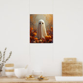 秋の幽霊 – コージーハロウィーン&秋ポスター ポスター (キッチン)