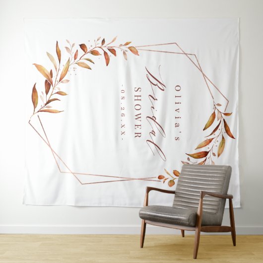 秋の幾何学的なブライダルシャワーの写真用背景 タペストリー (インサイチュ(横))