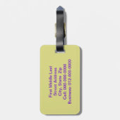 秋の幾何学的モザイク抽象芸術 ラゲッジタグ (裏面縦)