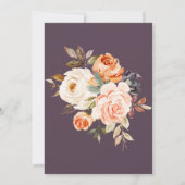 秋の幾何学的金ゴールドフローラボーダ 招待状 (裏面)