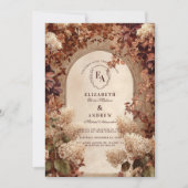 秋の庭のアーチ結婚道 招待状 (正面)
