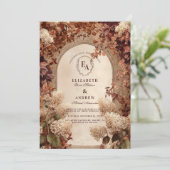 秋の庭のアーチ結婚道 招待状 (スタンド正面)