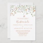 秋の庭のワイルドフラワー 私たちの結婚式 ウェディング 招待状 (正面)