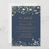 秋の庭のワイルドフラワー 私たちは誓いを新たに 招待状 (正面)