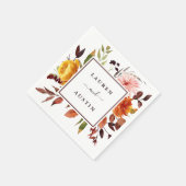 秋の庭の水結婚色パーソナライズされた スタンダードカクテルナプキン (角)