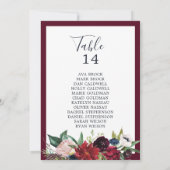 秋の庭ブルゴーニュのテーブル番号座席表 (裏面)