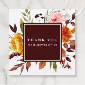 秋の庭ブルゴーニュ結婚ーの感謝 フェイバータグ (裏面)