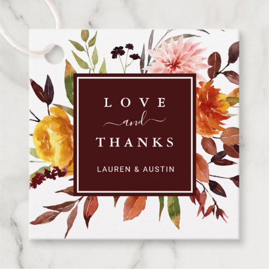 秋の庭ブルゴーニュ結婚ーの感謝 フェイバータグ (正面)