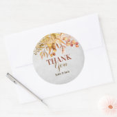 秋の庭園での結婚式のお礼 ラウンドシール (封筒)