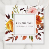 秋の庭園の結婚式サンキューメッセージカード フェイバータグ (裏面)