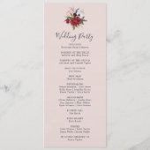 秋の庭園の結婚式計画 プログラム (裏面)