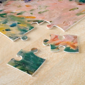 秋の庭園を散歩する人々 ジグソーパズル (側面)