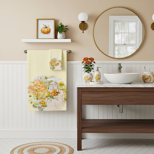 秋の庭園バスケットタオルセット バスタオルセット