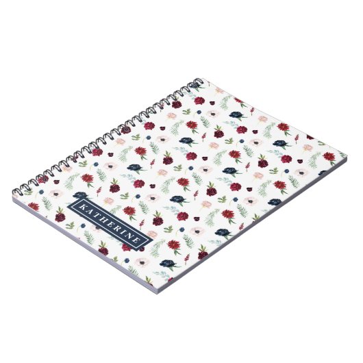 秋の庭園模様パーソナライズされた螺旋手帳 ノートブック (左側)