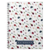 秋の庭園模様パーソナライズされた螺旋手帳 ノートブック (正面)