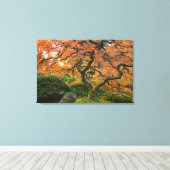 秋の庭日本ののカエデ キャンバスプリント (インサイチュ (ウッドフロア))