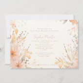 秋の庭秋水彩花赤ちゃんシャワー 招待状 (正面)