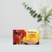 秋の庭葉の美しい赤いつる植物 名刺 (スタンド正面)