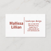 秋の庭葉の美しい赤いつる植物 名刺 (裏面)