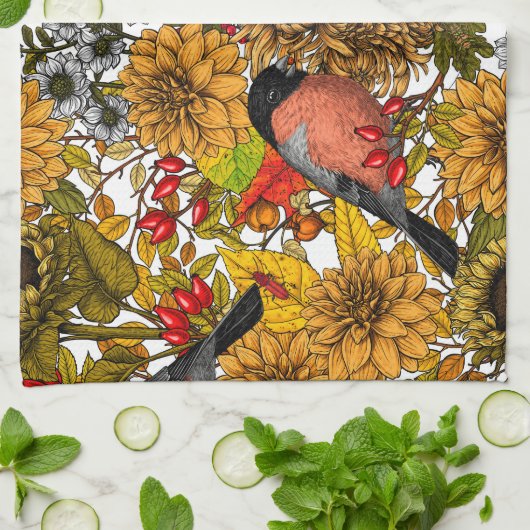 秋の庭1 キッチンタオル (折り畳み)