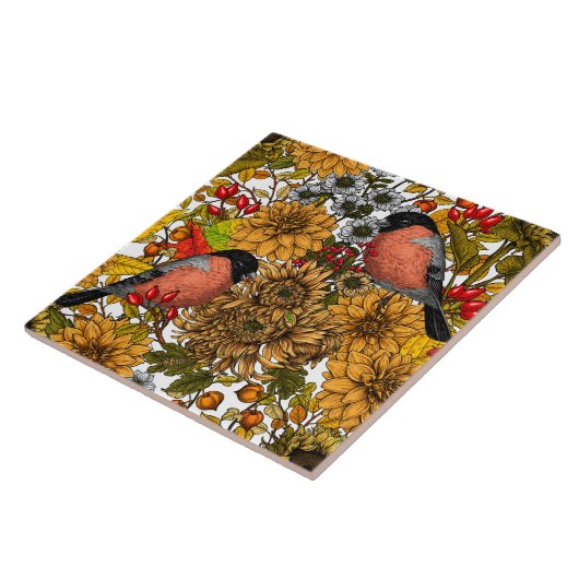 秋の庭1 タイル (側面)