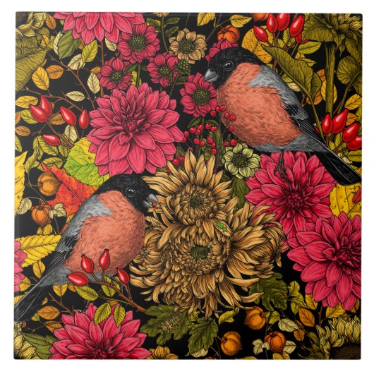 秋の庭2 タイル (正面)