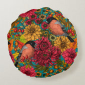 秋の庭3 ラウンドクッション (裏面)