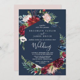 秋の庭 |ネイビーブルー結婚ズ 招待状