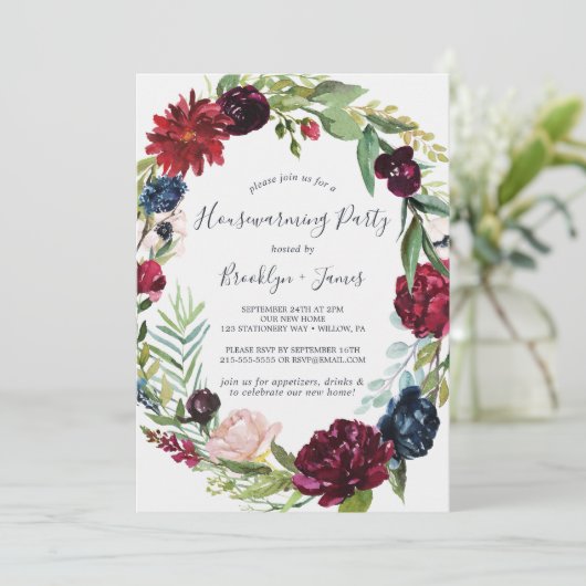 秋の庭 |ブルゴーニュリース引っ越し祝いパーティーパーティー 招待状 (スタンド正面)