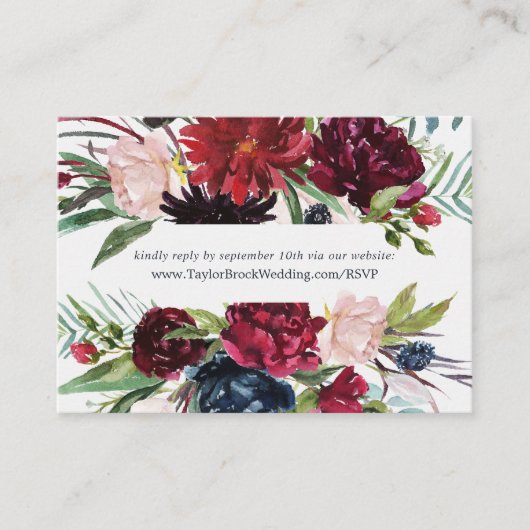 秋の庭 |ブルゴーニュ結婚のウェブサイトRSVP エンクロージャーカード (正面)