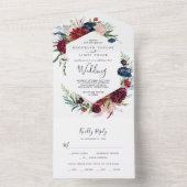 秋の庭 |ブルゴーニュ結婚ーズ オールインワン招待状 (内側)